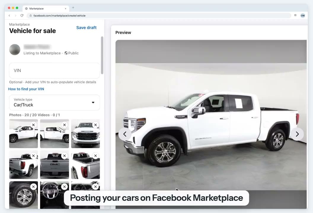 A still from the AutoPosting Pro walkthrough, recorded on a sample dealership